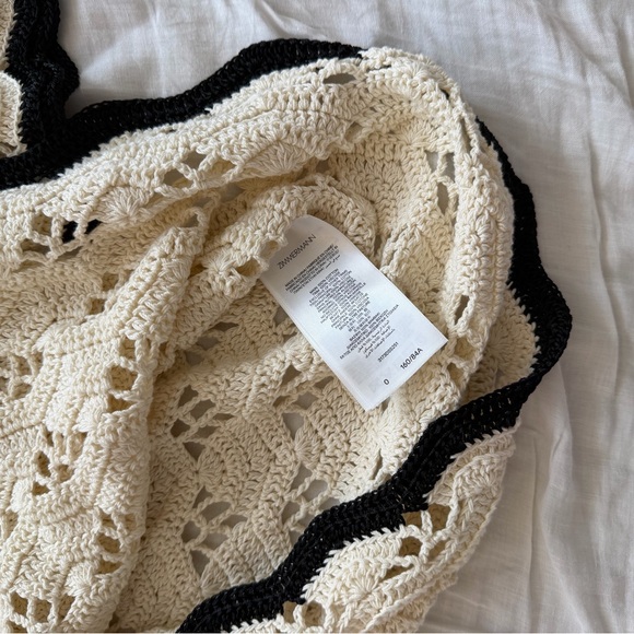 NWT Zimmermann Cream Crochet Dress with Black Trim - Picture 7 of 9